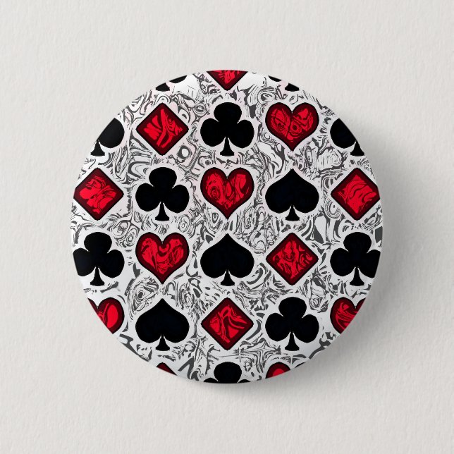 PLAYING CARD SUITS PINBACK BUTTON (Front)