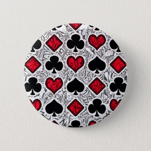 PLAYING CARD SUITS PINBACK BUTTON