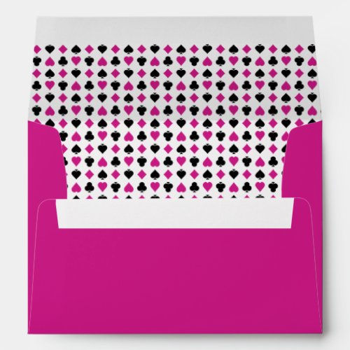 Playing Card Suits Pink and Black Envelope