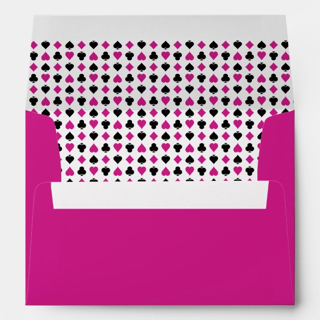 Playing Card Suits Pink and Black Envelope (Back (Bottom))