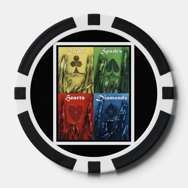 Playing Card Suits Poker Chip (Front)