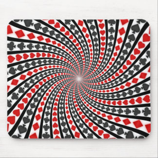 Playing Card Suits Spiral: Custom Mousepad