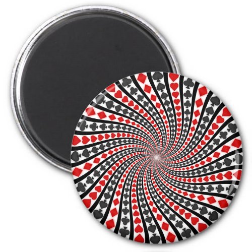 Playing Card Suits Spiral Magnet