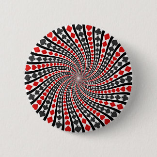 Playing Card Suits Spiral: Pinback Button