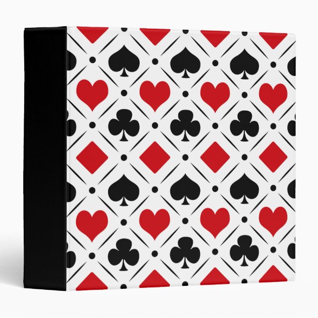 Playing card suits symbols 3 ring binder (Front/Spine)