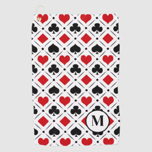 Playing card suits symbols golf towel
