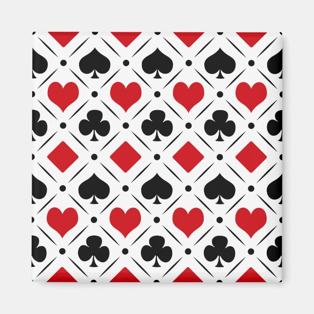 Playing card suits symbols magnet (Front)