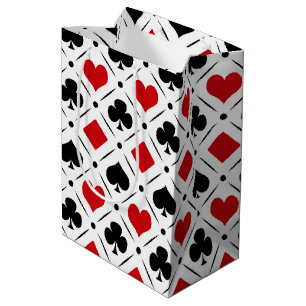Playing card suits symbols medium gift bag