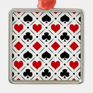 Playing card suits symbols metal ornament