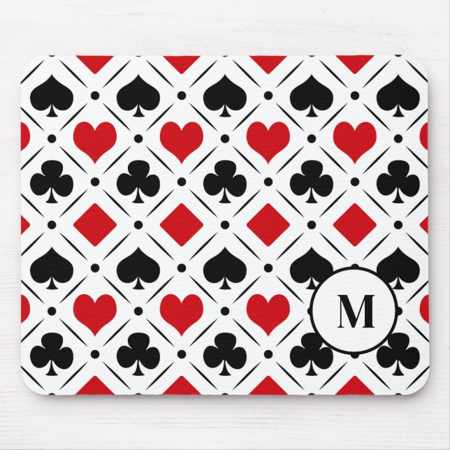 Playing card suits symbols mouse pad (Front)