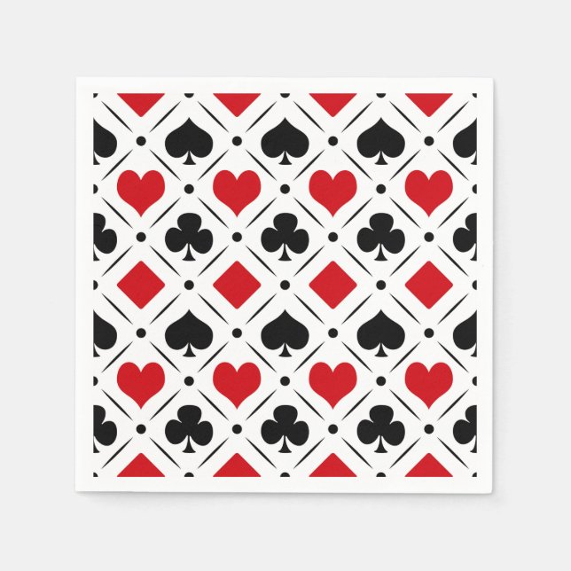 Playing card suits symbols napkins (Front)
