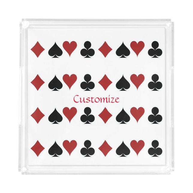 Playing Card Suits Thunder_Cove Acrylic Tray (Front)