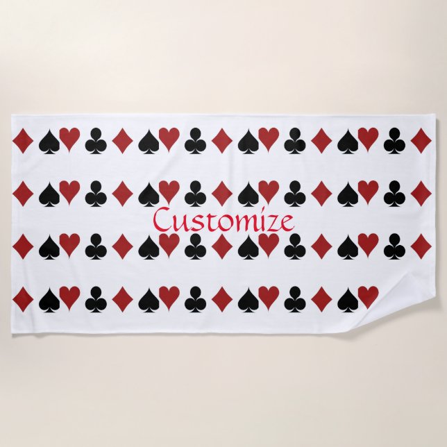 Playing Card Suits Thunder_Cove Beach Towel (Front)