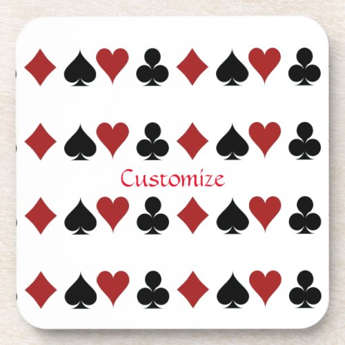 Playing Card Suits Thunder_Cove Beverage Coaster