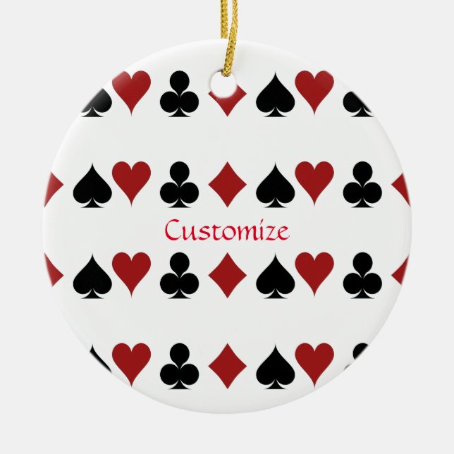 Playing Card Suits Thunder_Cove Ceramic Ornament (Front)