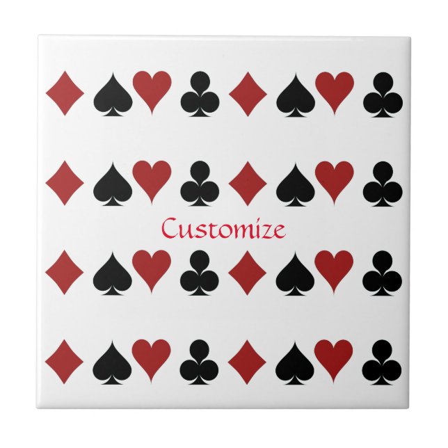 Playing Card Suits Thunder_Cove Ceramic Tile (Front)