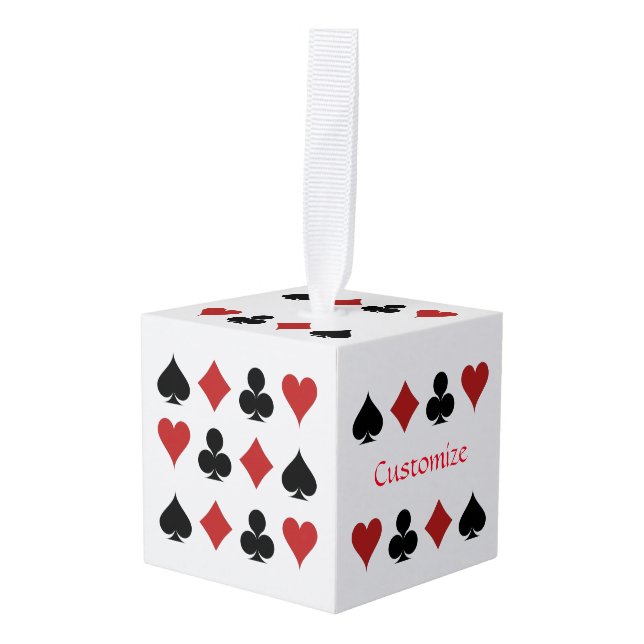Playing Card Suits Thunder_Cove Cube Ornament (Front Angled)