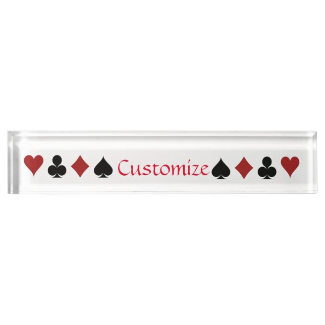Playing Card Suits Thunder_Cove Desk Name Plate (Front)