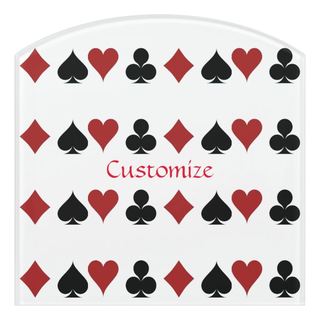 Playing Card Suits Thunder_Cove Door Sign (Contour Front)