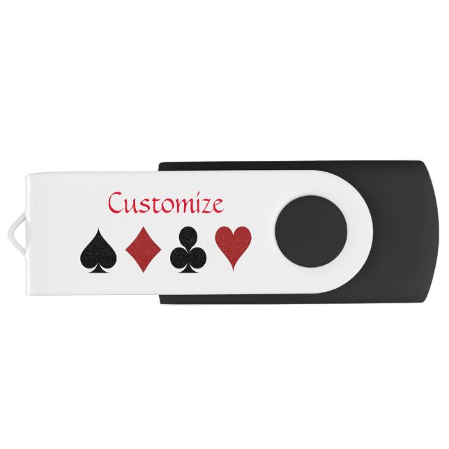 Playing Card Suits Thunder_Cove Flash Drive (Back)