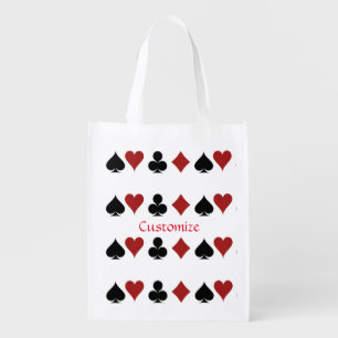 Playing Card Suits Thunder_Cove Grocery Bag