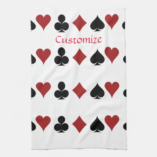 Playing Card Suits Thunder_Cove Kitchen Towel