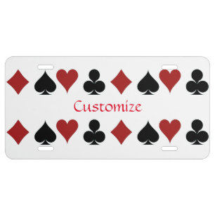 Playing Card Suits Thunder_Cove License Plate