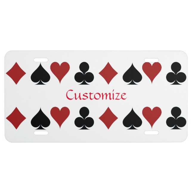 Playing Card Suits Thunder_Cove License Plate (Front)