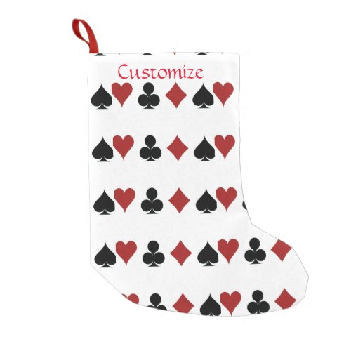 Playing Card Suits Thunder_Cove Small Christmas Stocking