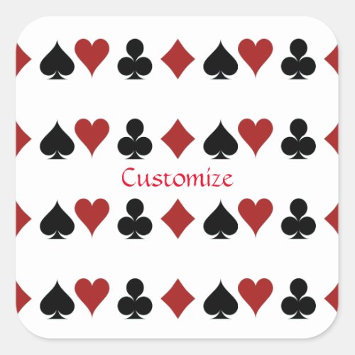 Playing Card Suits Thunder_Cove Square Sticker