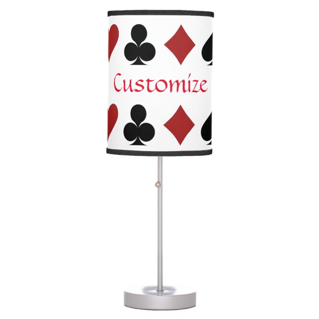 Playing Card Suits Thunder_Cove Table Lamp (Front)