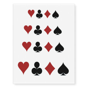 Playing Card Suits Thunder_Cove Temporary Tattoos