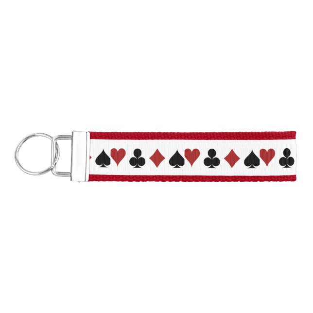 Playing Card Suits Thunder_Cove Wrist Keychain (Keys on Left)