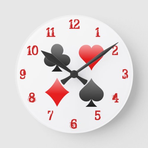 Playing Card Suits Wall Clock