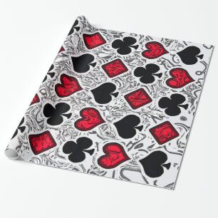 PLAYING CARD SUITS WRAPPING PAPER