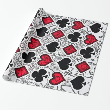 Playing Card Suits Wrapping Paper by manewind at Zazzle