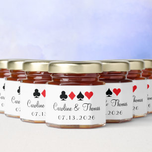 Playing Card Theme Name and Date Honey Jar Favors