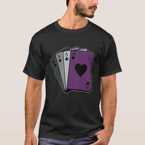 Playing Cards Ace Of Spades Asexual Flag LGBT Gift T_Shirt