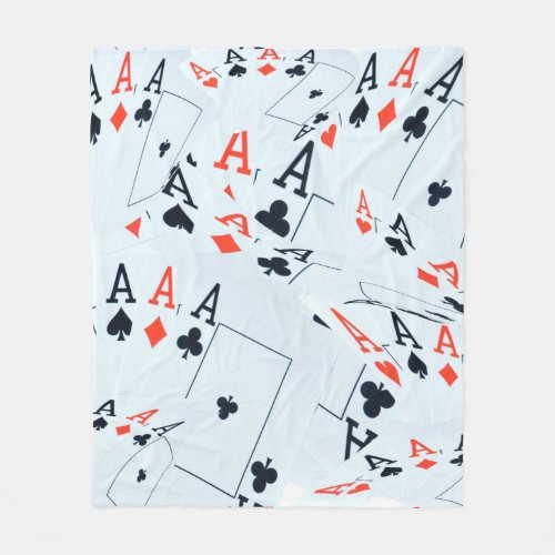 Playing Cards Aces In A Layered Pattern Fleece Blanket
