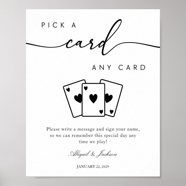 Playing Cards Alternative Guest Book Wedding Sign (Front)