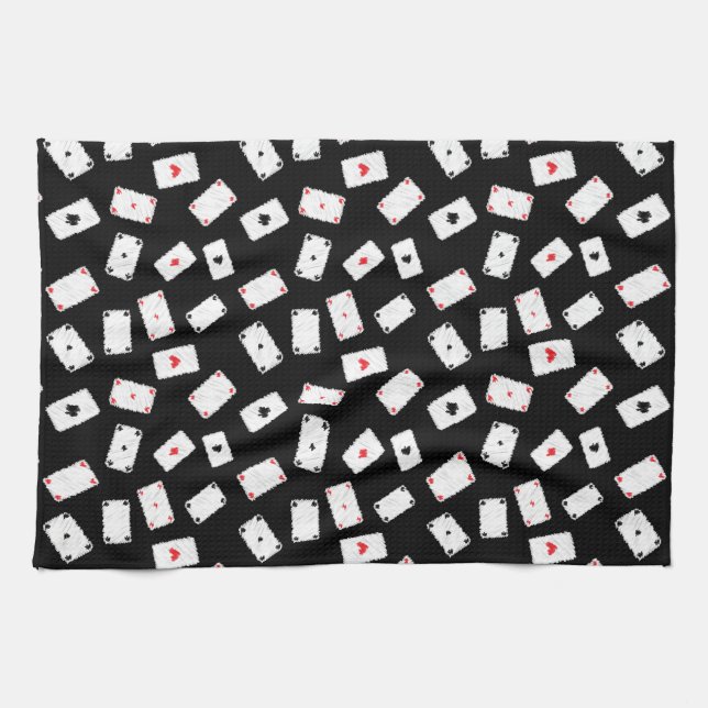 Playing cards artistic design kitchen towel (Horizontal)