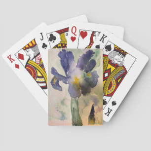 Playing Cards - Blue Iris handpainted watercolor