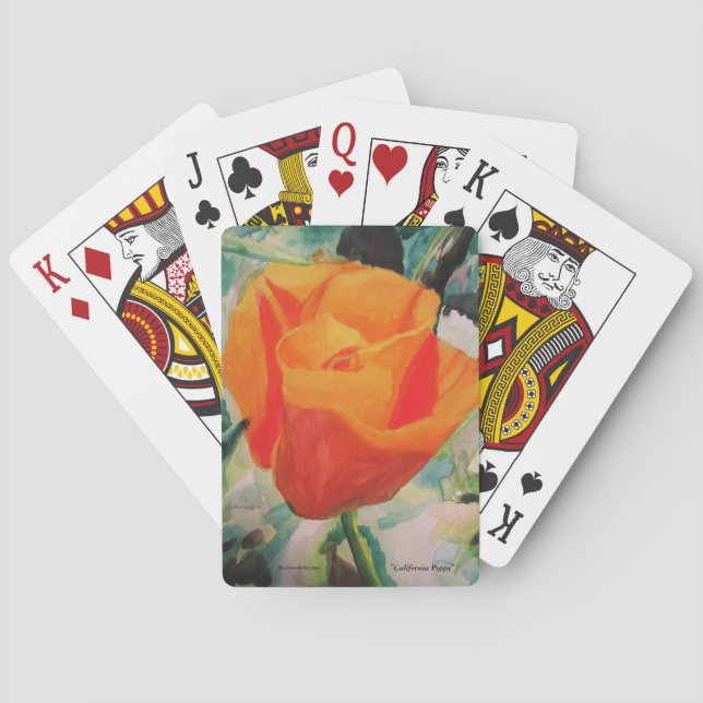 Playing Cards, "California Poppy" by ALarsenArtist Poker Cards (Back)