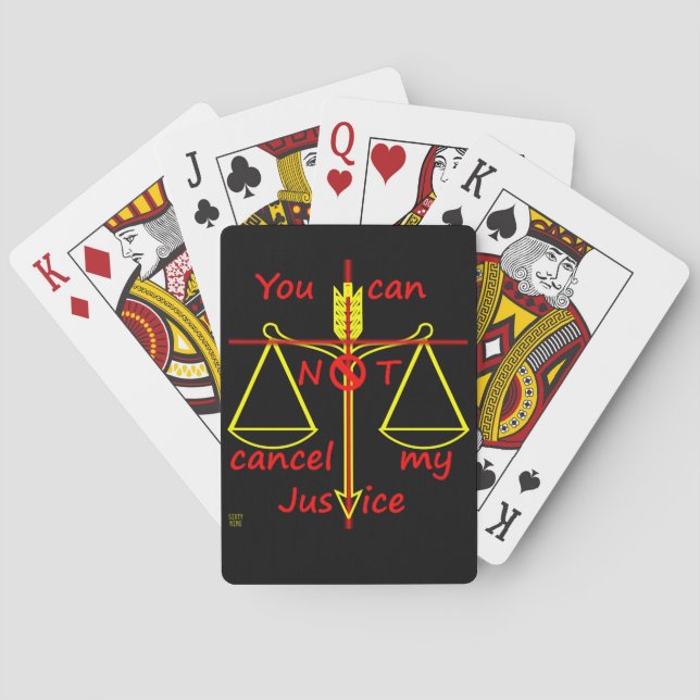 playing cards  "CANCEL JUSTICE" (Back)