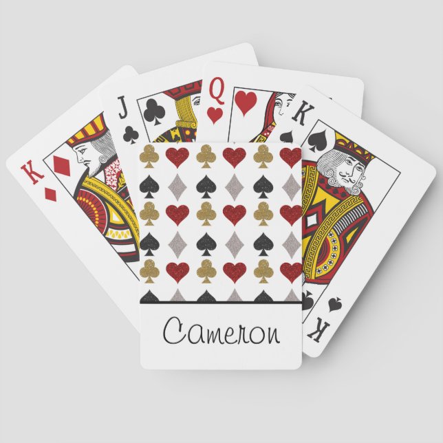 Playing Cards Casino Pattern Custom Name (Back)