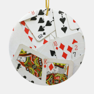 Playing Cards Ceramic Ornament