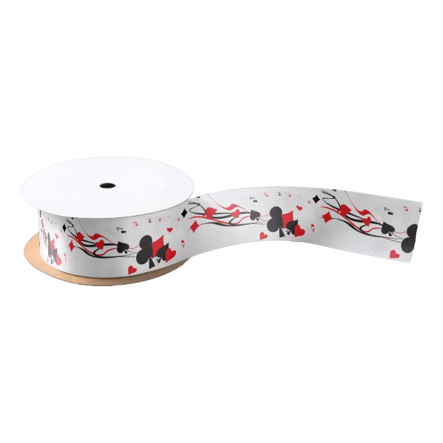 Playing Cards Clubs Ace Spades Diamonds Satin Ribbon (Spool)