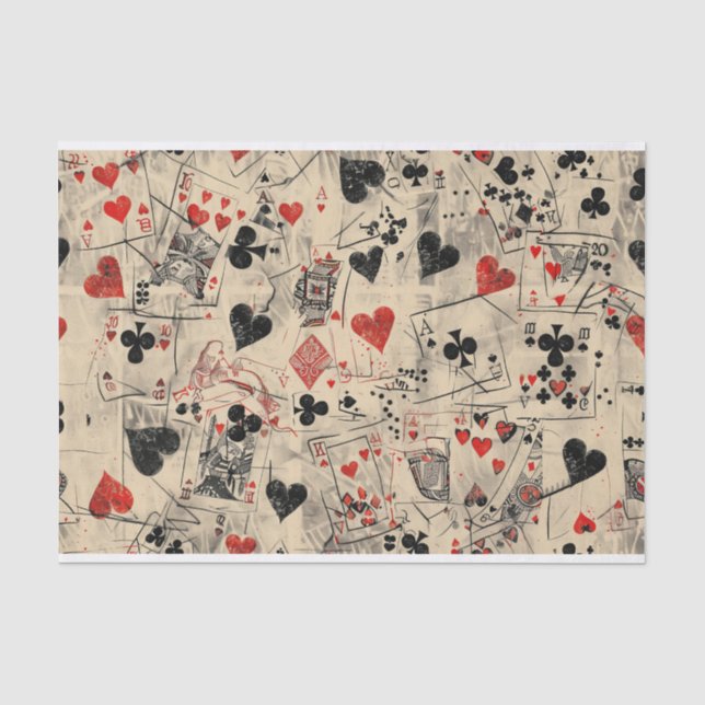 Playing Cards Collage Pattern  Tissue Paper (Front)