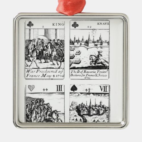 Playing cards commemorating metal ornament