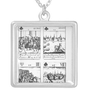 Playing cards commemorating silver plated necklace